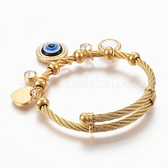 Bracelets à breloques réglables en acier inoxydable 304&nbsp;BJEW-F326-02