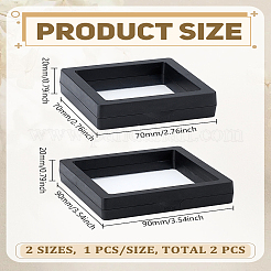 2 Stück 2 Stile quadratische transparente PE-Dünnschicht-Schmuckdisplaybox&nbsp;CON-LP0001-44B