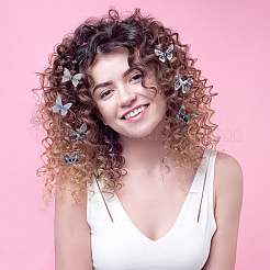 24 pz 2 sacchetti fermaglio per capelli a forma di farfalla in tessuto a coccodrillo&nbsp;FIND-CP0002-49A