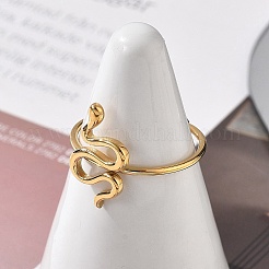 Anello aperto a forma di serpente in acciaio inossidabile 304 per donna&nbsp;RJEW-M049-02G