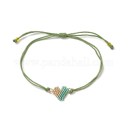 Braccialetti a forma di cuore con semi giapponesi fatti a mano&nbsp;BJEW-MZ00011