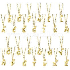 Collane a catena con ciondolo a forma di cuore e lettera in acciaio inossidabile 304 con zirconi cubici trasparenti per donna&nbsp;NJEW-FS00012-27D
