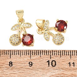 Breloques en laiton avec zircone cubique de micro pave&nbsp;KK-K408-53G-02