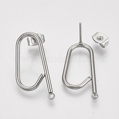 Boucles d'oreilles à tige gauche et droite en acier inoxydable 304 anti-ternissement&nbsp;LS-X-STAS-S079-142A