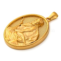 Religione tono dorato ciondoli in acciaio inossidabile 304&nbsp;LS-STAS-K289-01G-07