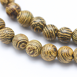 Brins de perles en bois de wengé naturel&nbsp;X-WOOD-P011-05-6mm
