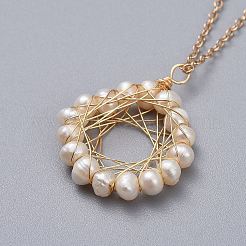 Eau douce naturelle pendentifs de perles&nbsp;NJEW-JN02471
