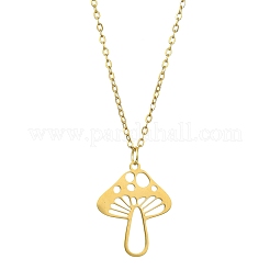 201 collane con ciondoli a forma di fungo in acciaio inossidabile&nbsp;NJEW-JN04562-01
