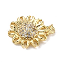 Pendentifs avec zircon cubiques à micro-pavés en laiton&nbsp;KK-K368-56G