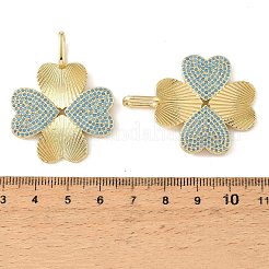 Colgantes de circonita cúbica azul cielo con micro pavé de latón&nbsp;CU-CBA6938-07G-07