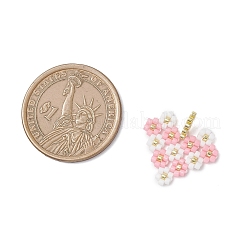 4 pièce de cœur en perles de verre Miyuki avec pendentifs en forme de fleur&nbsp;PALLOY-MZ01113