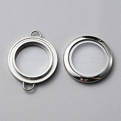 Ciondoli connettore galleggianti in acciaio inossidabile 304 tondi piatti&nbsp;FIND-WH0032-57P-02