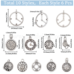 60pcs 10 Arten Legierungsanhänger&nbsp;FIND-SC0006-70