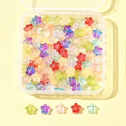 120 Stück 9 Farben transparent gespritzte Glasperlen&nbsp;GLAA-FS0002-13
