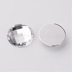 Cabochons en acrylique avec strass &nbsp;GACR-R002-14mm-08