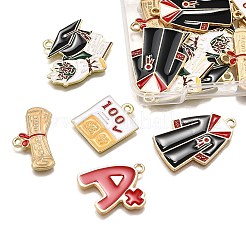20 pièces 5 styles pendentifs en alliage émail pour la saison de remise des diplômes&nbsp;ENAM-FP0002-80