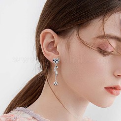 Orecchini pendenti con cuore a scacchiera smaltati e twist & cube con strass&nbsp;JE1033A