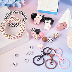 DIY Ring & Bär Schlüsselanhänger-Set aus Silikonperlen&nbsp;DIY-TA0009-16