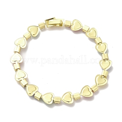 Zahnstangenplattierung Eisenherz & quadratische Gliederketten Armbänder&nbsp;BJEW-I300-03A