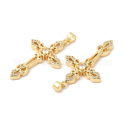 Pendenti in zirconi cubici trasparenti in micro pavè di ottone&nbsp;ZIRC-L103-025G