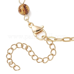 Braccialetti con maglie di perline di ambra naturale&nbsp;BJEW-JB13484-01