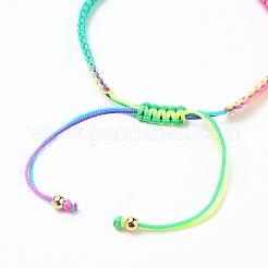 Fabrication de bracelet de perles tressées en fil de nylon réglable&nbsp;AJEW-JB00792