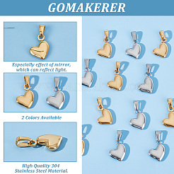 12 Stück 2 Farben 304 Edelstahl-Charms&nbsp;STAS-GO0001-05