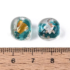 Perles en verre de feuille d'or et d'argent manuelles&nbsp;FOIL-Q003-01F