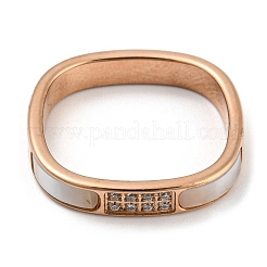 Ionenplattierung (IP) 304 Edelstahl Rechteck Fingerring&nbsp;RJEW-C059-01RG