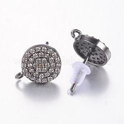 Messing micro pave zirkonia-ohrstecker-Zubehör&nbsp;LS-ZIRC-E132-13A-B