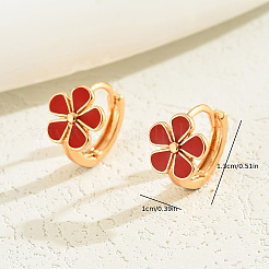 Elegante Blumen Creolen aus Messing&nbsp;UD7132