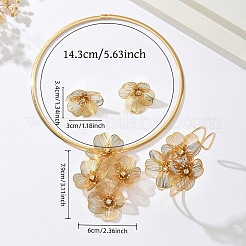 Eisen Strass Halsband & Ohrringe & Ringe Sets für Frauen&nbsp;FS-WGC48A7-01