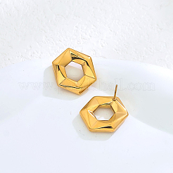 Boucles d'oreilles à tige hexagonales creuses en acier inoxydable&nbsp;FX5450