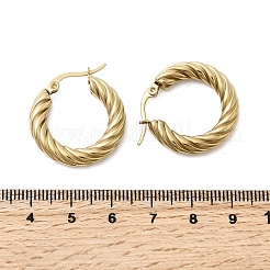 Boucles d'oreilles créoles torsadées en acier inoxydable 304&nbsp;EJEW-Z146-01G-04