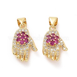 Pendentifs avec zircon cubiques à micro-pavés en laiton&nbsp;ZIRC-F134-30G