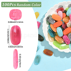 100 Stück ovale Acrylperlen in Edelstein-Imitation&nbsp;OACR-SP0001-65