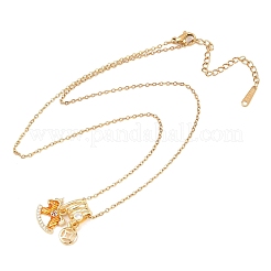 Collane con ciondolo a forma di cavallo in acciaio inossidabile 304&nbsp;NJEW-K306-02G