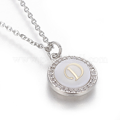 Colliers pendentif initiale en laiton&nbsp;NJEW-I230-24P-D