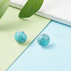 Orecchini a bottone semicircolari con cupola in pietra preziosa da donna&nbsp;EJEW-JE04801