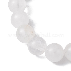 Elastische Armbänder aus 8 mm runden Naturquarz- und Rhodochrositperlen für Damen&nbsp;BJEW-JB10700