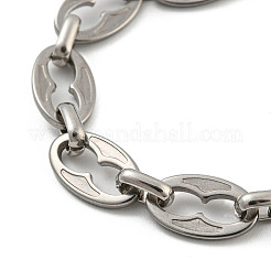 Bracciali con catene ovali in acciaio inossidabile 304 anti-ossidazione per uomo e donna&nbsp;BJEW-D042-23P