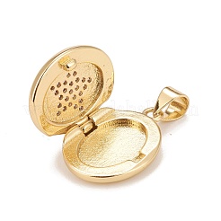 Messing micro pave Zirkonia Medaillon Anhänger&nbsp;KK-A161-39A-G