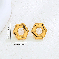 Boucles d'oreilles à tige hexagonales creuses en acier inoxydable&nbsp;FX5450