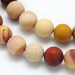 Mattierte runde natürlichen mookaite Perlen Stränge&nbsp;G-N0166-65-8mm