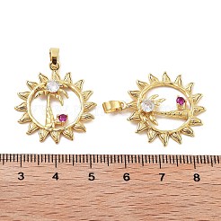 Cremagliera placcatura micro ottone spianare pendenti zirconi&nbsp;KK-Z071-44G