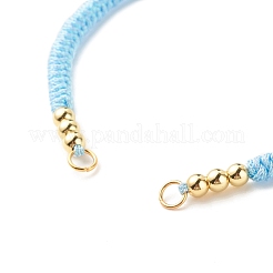 Fabricación de pulsera de cordón de poliéster trenzado ajustable&nbsp;AJEW-JB01109-04