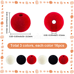 48 pz 3 colori perline acriliche/plastiche opache e floccate&nbsp;KY-SC0002-46