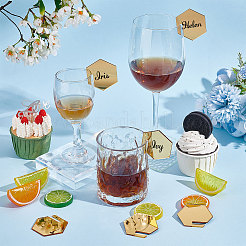 40 pieza de dijes de espejo acrílico para copas de vino&nbsp;AJEW-FG0003-02A