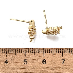 Orecchino a perno in ottone con zirconi cubici&nbsp;KK-Q048-14G