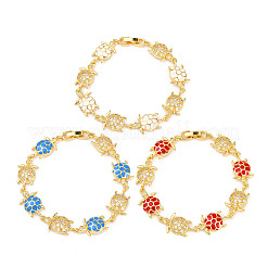 Messing-Gliederarmbänder mit Mikropflaster und klaren Zirkonia für Damen&nbsp;BJEW-H209-05G
